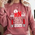 Earned It 2025 For Nurse Graduation Or RN LPN Class Of 2025 Comfort Colors Sweatshirt Crimson