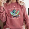 Easily Distracted By Dragon And Books Introvert Shirt Comfort Colors Sweatshirt Crimson