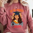 Educated Latina Graduation Day Grad Si Se Pudo Class Of 2024 Comfort Colors Sweatshirt Crimson