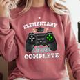 Elementary School Level Complete Gamer Graduation Comfort Colors Sweatshirt Crimson