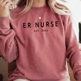ER Nurse Est 2026 Emergency Room Graduation Nursing School Comfort Colors Sweatshirt Crimson