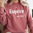 Esquire Established 2023 New Lawyer Graduation Comfort Colors Sweatshirt Crimson