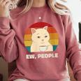 Ew People Introvert Cat Lover Crazy Colorful Cat Lady Comfort Colors Sweatshirt Crimson