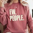 EW People Introvert Sarcastic Graphic Style Comfort Colors Sweatshirt Crimson