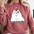 Ew People Introvert Sayings Sarcastic Cat Quote Comfort Colors Sweatshirt Crimson