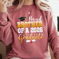 Family Graduation Party Proud Brother Of A 2026 Graduate Comfort Colors Sweatshirt Crimson