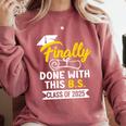 Finally Done With This BS Class Of 2025 College Graduation Premium Tri-Blend Comfort Colors Sweatshirt Crimson