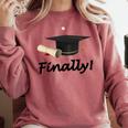 Finally I'm Graduate Graduation Comfort Colors Sweatshirt Crimson