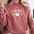 Finished PhD PhInished 2018 Graduation Shirt Comfort Colors Sweatshirt Crimson