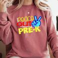 First Day Of School Shirt Peace Out Pre-K Graduation Kids So Comfort Colors Sweatshirt Crimson