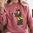 Flossing Graduation Class Of 2019 Women Comfort Colors Sweatshirt Crimson