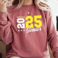 Football Senior Night Football Senior 2025 Graduation 55 Comfort Colors Sweatshirt Crimson