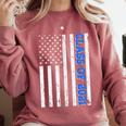 Funny Class Of 2021 American Flag Senior Graduation Comfort Colors Sweatshirt Crimson