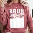 Funny College School Graduation 2025 I Graduated Sign My Comfort Colors Sweatshirt Crimson