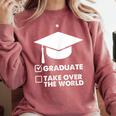 Funny Graduate Joke Mens Womens Graduation Gifts Comfort Colors Sweatshirt Crimson