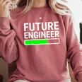 Future Engineer Loading Bar Cool Graduation Comfort Colors Sweatshirt Crimson
