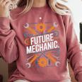 Future Mechanic Graduation School Kids Toddler Women Men Gag Comfort Colors Sweatshirt Crimson