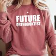 Future Orthodontist Student Graduation Graduate Comfort Colors Sweatshirt Crimson