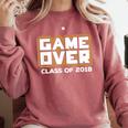 Game Over Class Of 2018 Graduation Shirt Comfort Colors Sweatshirt Crimson