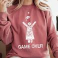 Game Over Graduate Gaming Graduation Cap Class Of 2018 Tee Comfort Colors Sweatshirt Crimson