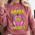 Gamer Girl Graduate Shirt Girls Kids Gamer Graduation Comfort Colors Sweatshirt Crimson