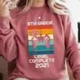 Gamer Graduation 2021 Retro 9th Grade Level Complete Comfort Colors Sweatshirt Crimson