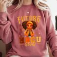 Girl Future HBCU Graduate Afro College Graduation Kids Comfort Colors Sweatshirt Crimson