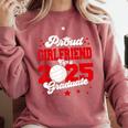 Girlfriend Of a 2025 Graduate Prom Graduation 25 VolleyBall Comfort Colors Sweatshirt Crimson