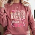 Girls Little Miss Kindergarten Grad 2025 Coquette Graduation Comfort Colors Sweatshirt Crimson