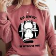 Go Away I'm Introverting Cat With Coffee Comfort Colors Sweatshirt Crimson Go Away I'm Introverting Cat With Coffee Comfort Colors Sweatshirt Crimson