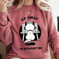 Go Away I'm Introverting Cat With Coffee Comfort Colors Sweatshirt Crimson Go Away I'm Introverting Cat With Coffee Comfort Colors Sweatshirt Crimson