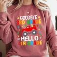 Goodbye 3rd Grade Hello 4th Grade Graduation 2024 Comfort Colors Sweatshirt Crimson