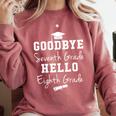 Goodbye 7th Grade Hello 8th Grade Graduation Comfort Colors Sweatshirt Crimson