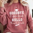 Goodbye 8th Grade Hello 9th Grade Graduation Comfort Colors Sweatshirt Crimson