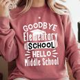 Goodbye Elementary School Graduation Hello Middle School Comfort Colors Sweatshirt Crimson