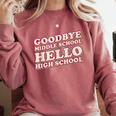Goodbye Middle School Hello High School 8th Grade Graduation Comfort Colors Sweatshirt Crimson