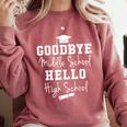 Goodbye Middle School Hello High School Graduation T-Shirt Comfort Colors Sweatshirt Crimson