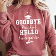 Goodbye Preschool Hello Kindergarden Graduation Comfort Colors Sweatshirt Crimson