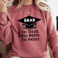 Grad 2021 Graduation Tassel Was Worth The Hassle Comfort Colors Sweatshirt Crimson