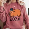 Grad Class Of 2026 Capybara Graduation Graduated Kids Comfort Colors Sweatshirt Crimson