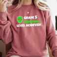 Grade 5 Level Achieved Video Gamer 5th Grade Graduation Comfort Colors Sweatshirt Crimson