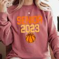 Graduate Senior Class 2023 Basketball Player Graduation Grad Comfort Colors Sweatshirt Crimson