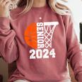 Graduate Senior Class Of 2024 Basketball Player Graduation Comfort Colors Sweatshirt Crimson