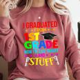 I Graduated From 1st Grade Graduation Matching Student Comfort Colors Sweatshirt Crimson