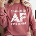 Graduated AF 2018 Senior Graduation Shirt Comfort Colors Sweatshirt Crimson