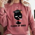 I Graduated Class Of2023 Cat Graduation Comfort Colors Sweatshirt Crimson