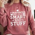 I Graduated College High School Graduation Senior Comfort Colors Sweatshirt Crimson