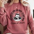 I Graduated Can I Go Back To Bed Now 2024 Graduation Panda Comfort Colors Sweatshirt Crimson
