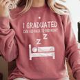 I Graduated Can I Go Back To Bed Now Funny Lazy Graduation Comfort Colors Sweatshirt Crimson