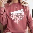 I Graduated Can I Go Back To Bed Now Graduation Men Comfort Colors Sweatshirt Crimson